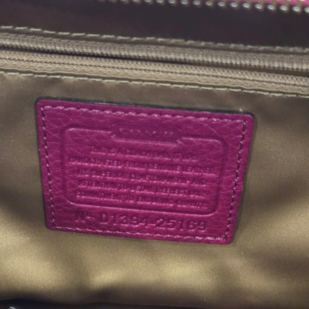 COACH Madeline Cranberry Leather Satchel, MSRP $298 Vintage Career